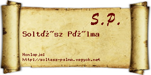 Soltész Pálma névjegykártya